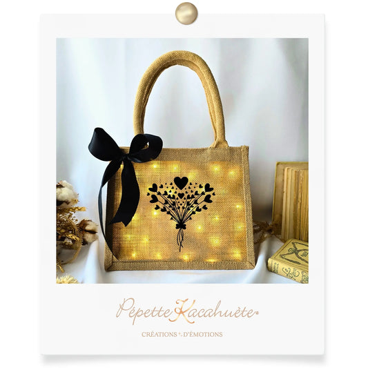 CABAS LUMINEUX BOUQUET DE COEURS
