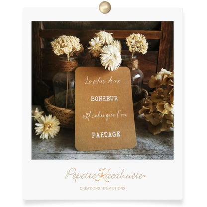 CARTE POSTALE LE PLUS DOUX BONHEUR EST CELUI QUE L'ON PARTAGE