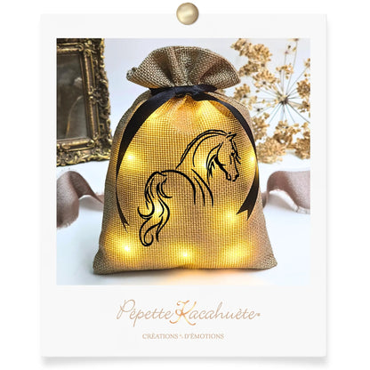 MINI POCHON LUMINEUX CHEVAL PRÉNOM