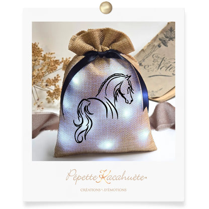 MINI POCHON LUMINEUX CHEVAL PRÉNOM