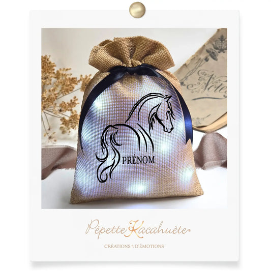 MINI POCHON LUMINEUX CHEVAL PRÉNOM