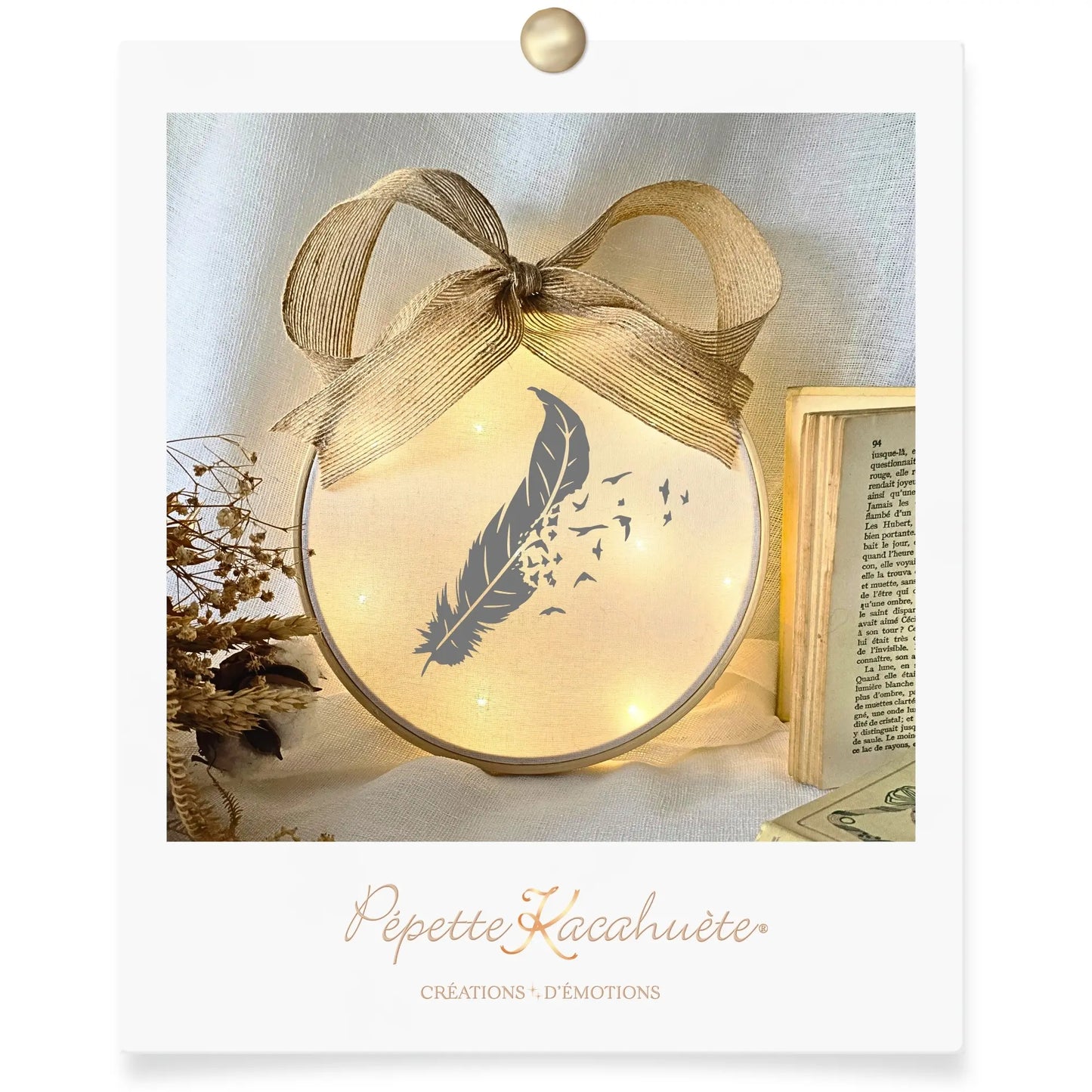 CERCLE LUMINEUX PLUME OISEAUX