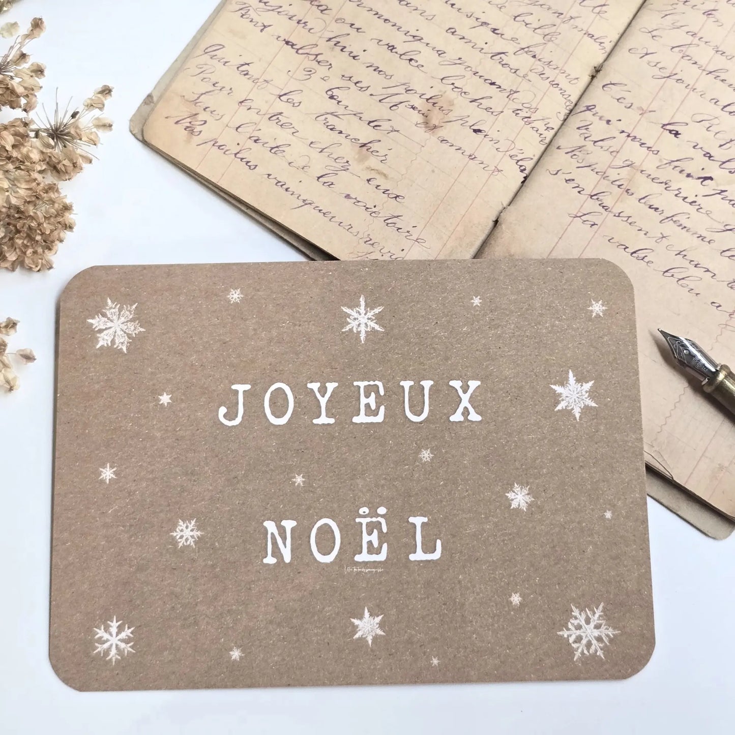 CARTE POSTALE JOYEUX NOEL FLOCONS