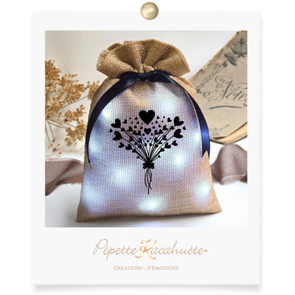 MINI POCHON LUMINEUX BOUQUET DE COEURS