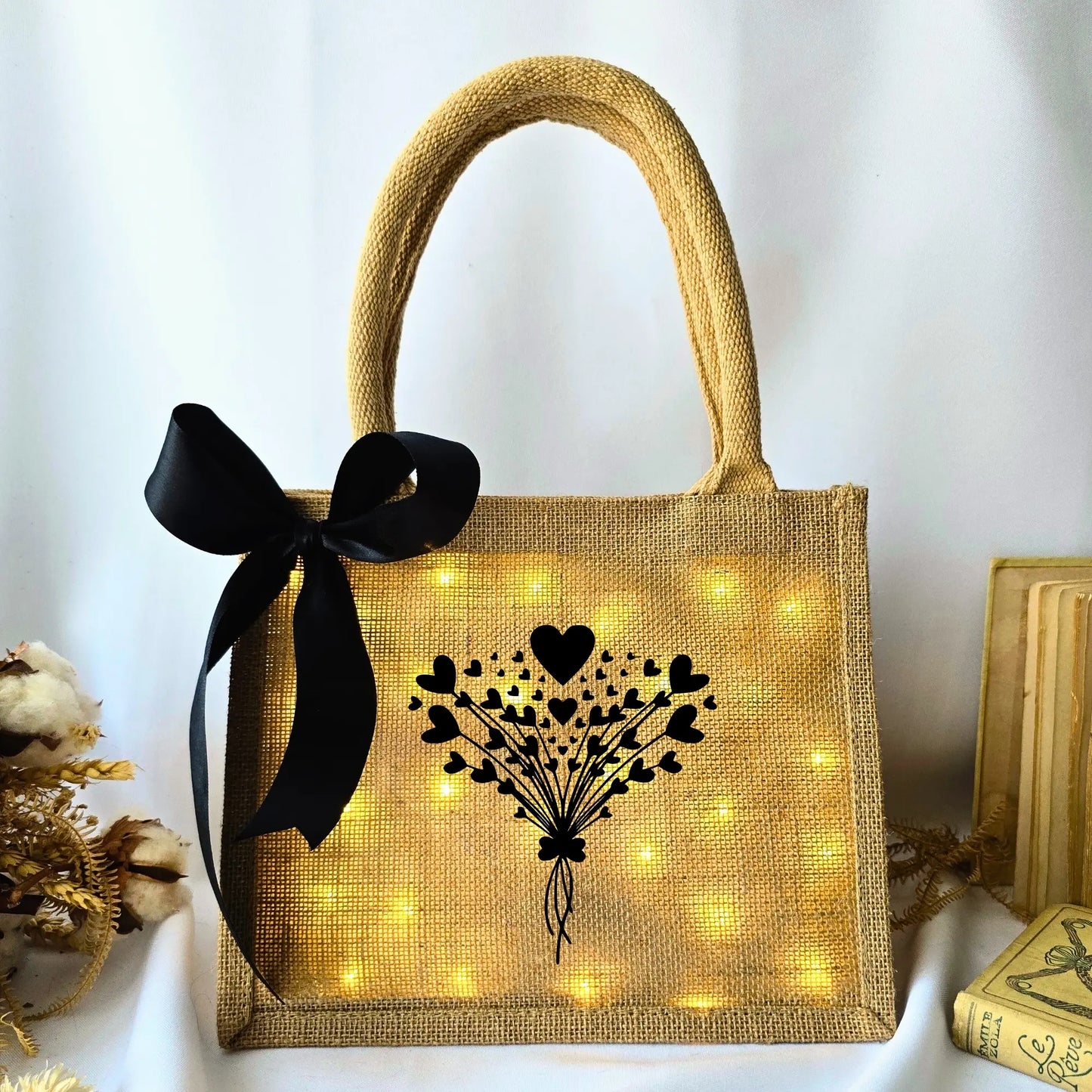 CABAS LUMINEUX BOUQUET DE COEURS