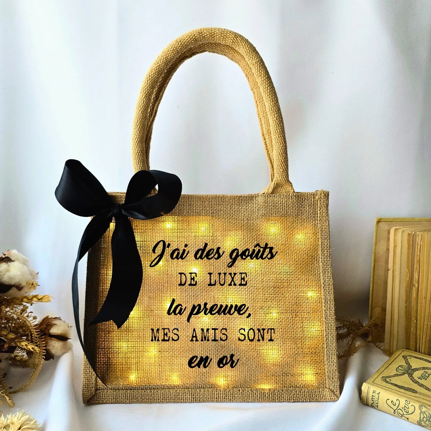 CABAS LUMINEUX AMIS EN OR