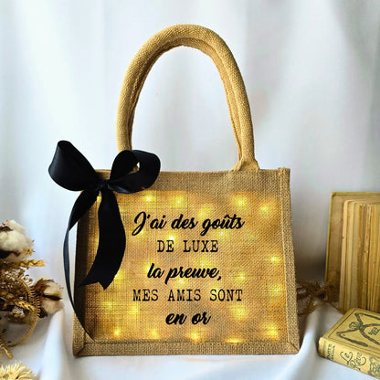 CABAS LUMINEUX AMIS EN OR
