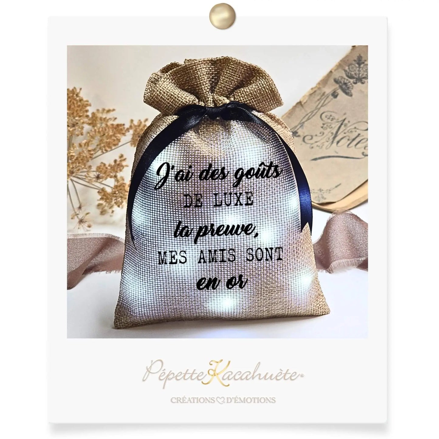 MINI POCHON LUMINEUX DES AMIS EN OR