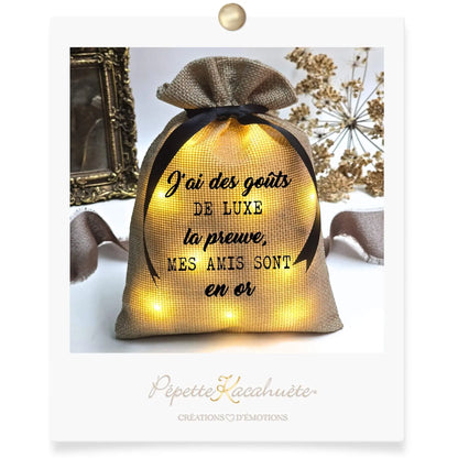 MINI POCHON LUMINEUX DES AMIS EN OR