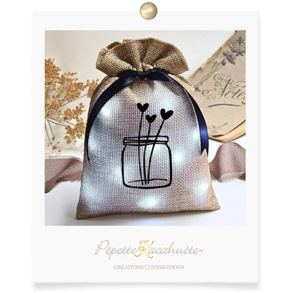 MINI POCHON LUMINEUX BOCAL COEURS
